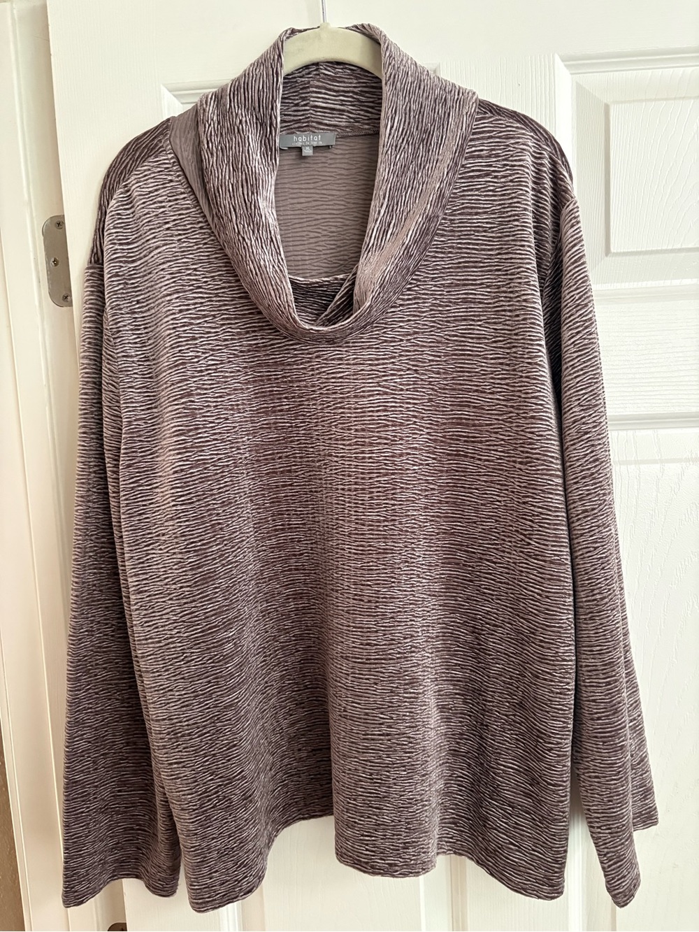 Habitat cowl neck pullover sweater purple festive fall contemporary XL